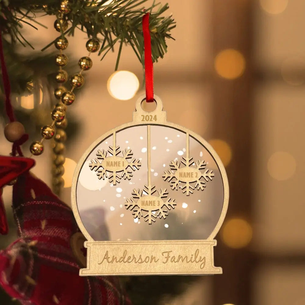 Custom Engraved Name Christmas Ornament Personalized Wooden Family Ornament Christmas Tree Decoration