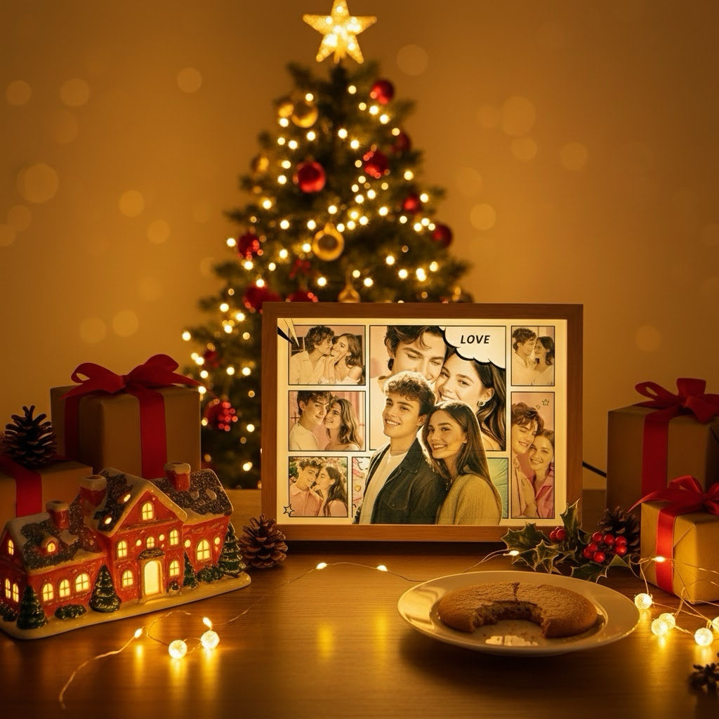 Custom Photo Light Photo Collage Love Couple Lamp Anniversary Gifts Valentines Gift Christmas Gift