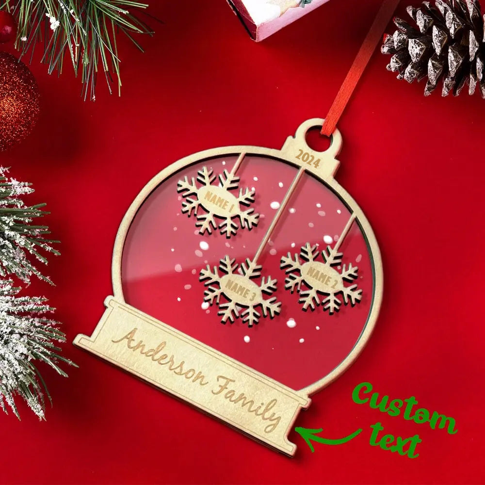 Custom Engraved Name Christmas Ornament Personalized Wooden Family Ornament Christmas Tree Decoration