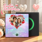 FridgeBeats Framed 4.0 Personalized Heart Style Photo Music Fridge Magnet Valentines Gift Album Fridge Magnet Music Wall Photo Sticker