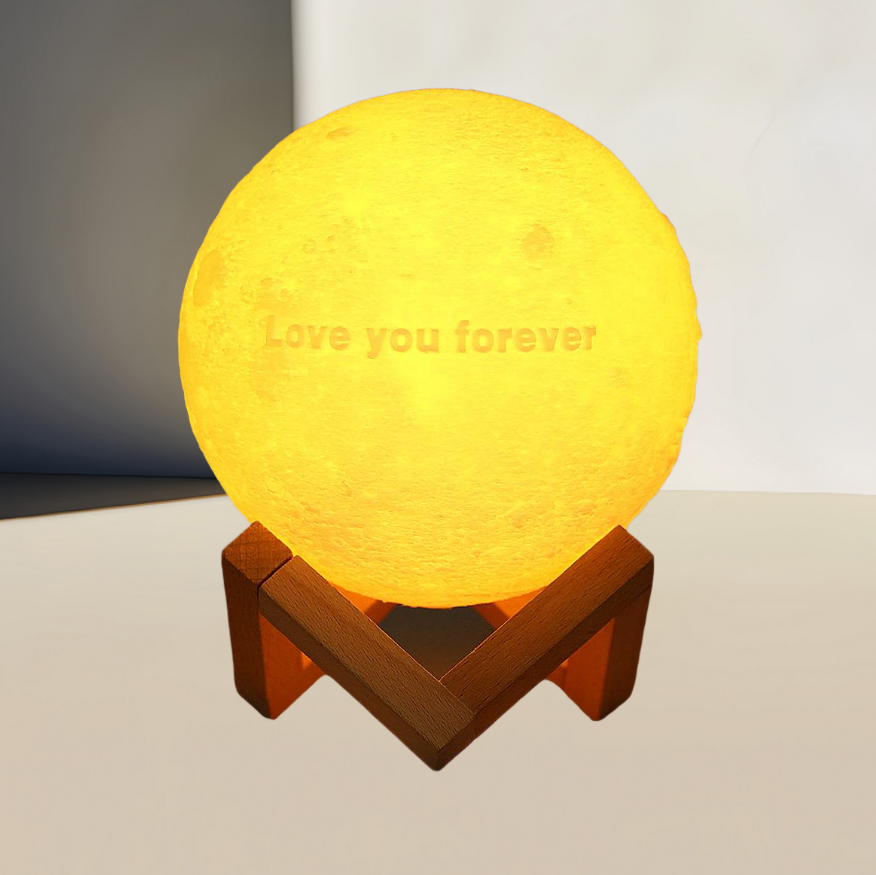 Custom Text Moon Lamp Luna Night Light – Personalized Birthday Anniversary Valentine’s Day & Christmas Gift