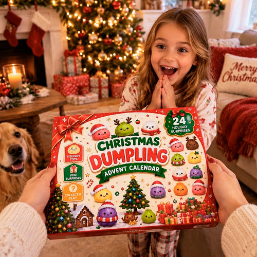 2026 Christmas Squishy Advent Calendar, 24-Day Dumpling Fidget Toy Countdown for Kids, Cute Collectible Stocking Stuffers