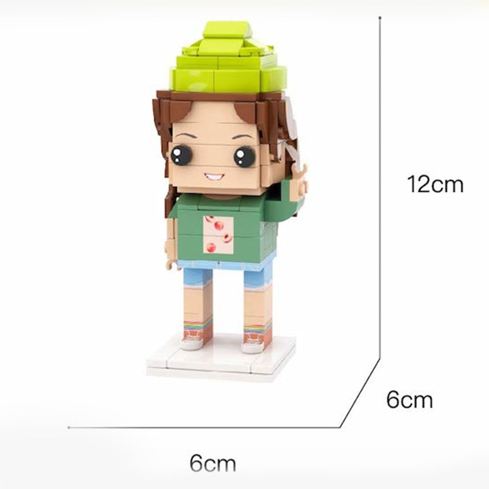 Customized Head Christmas Elf Figures Small Particle Block Toy Customizable Brick Art Gifts