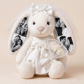 Custom Photo 40cm Wedding Bunny Plush – Personalized Bride & Groom Bunny Stuffed Animal, Anniversary Wedding Gift for Couples