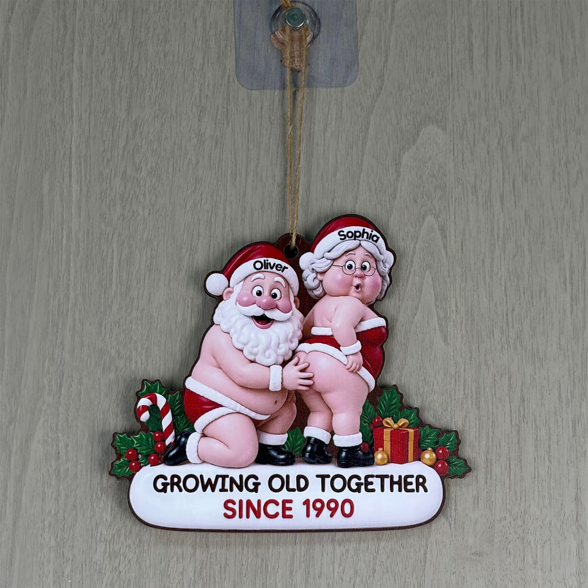 Custom Funny Wooden Christmas Ornament Personalized Couple Anniversary Wedding Gift for Husband and Wife Cozy Xmas With You