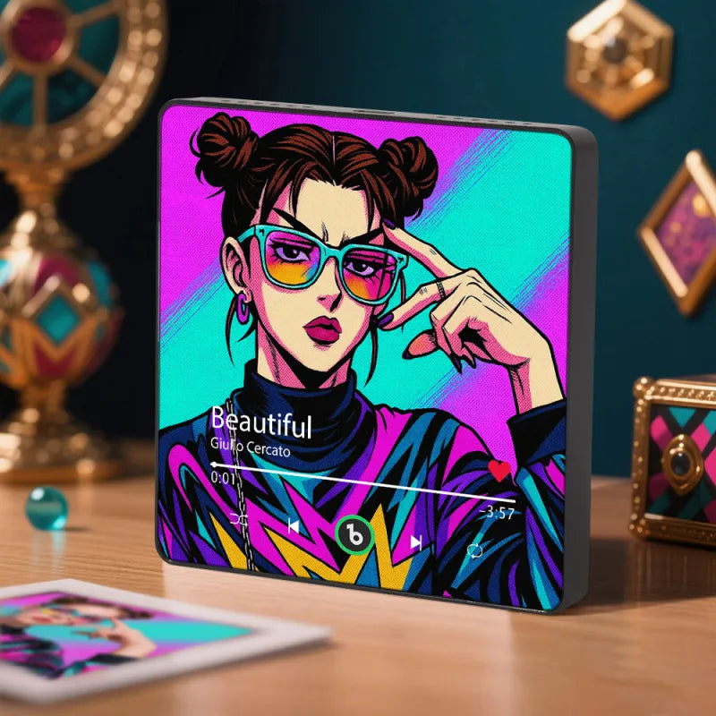 FridgeBeats Framed 4.0 Custom Anime-style Music Fridge Magnet and Photo with Colorful Frame Music Wall Photo Sticker Music Movement
