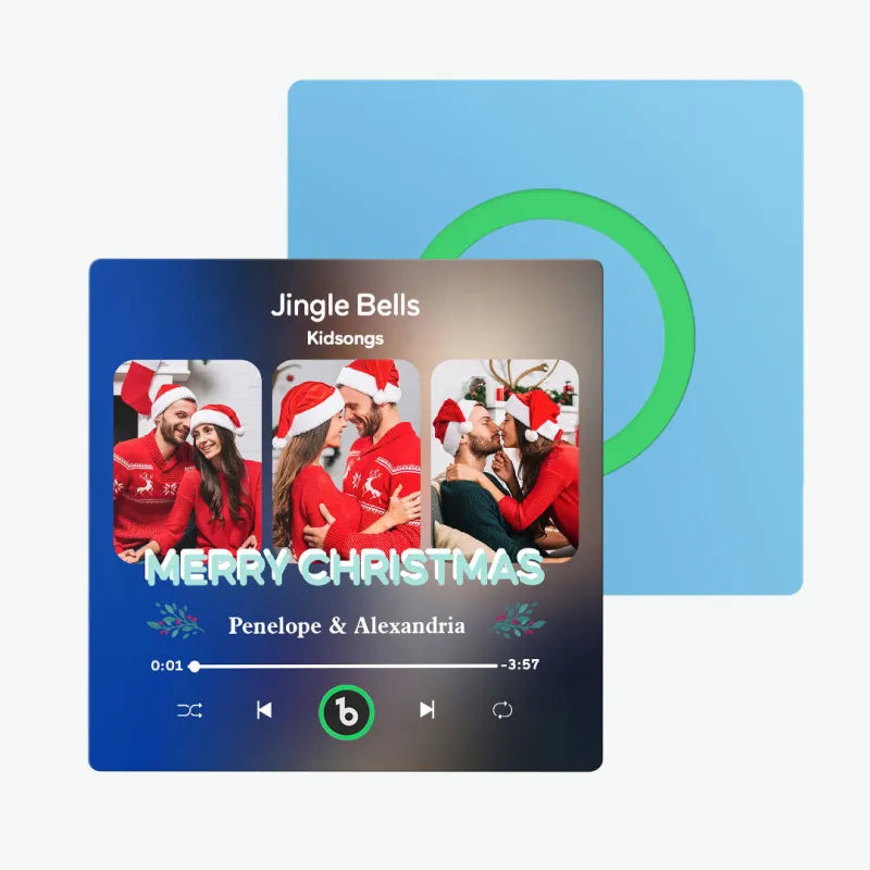 FridgeBeats Frameless 4.0 Custom 3 Photos Music Fridge Magnet FridgeBeats Pro Supports Bluetooth Connectivity Christmas Gifts