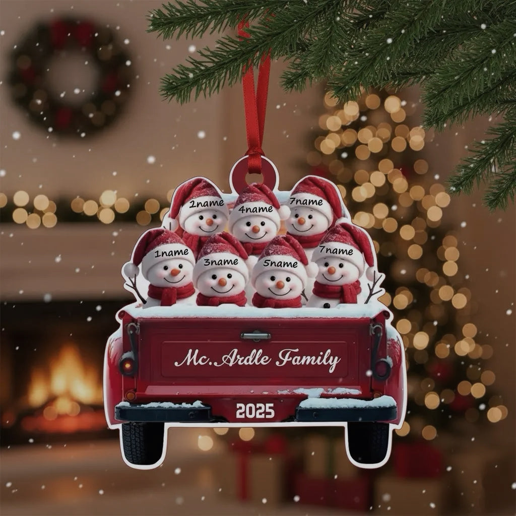 Custom Name & Year Snowman Acrylic Christmas Ornament – Personalized Holiday Tree Decor