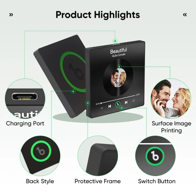 FridgeBeats Framed 4.0 Custom Music Multiple Photos Fridge Magnet That Can Play Music Without Cellphone Supports Bluetooth Connectivity