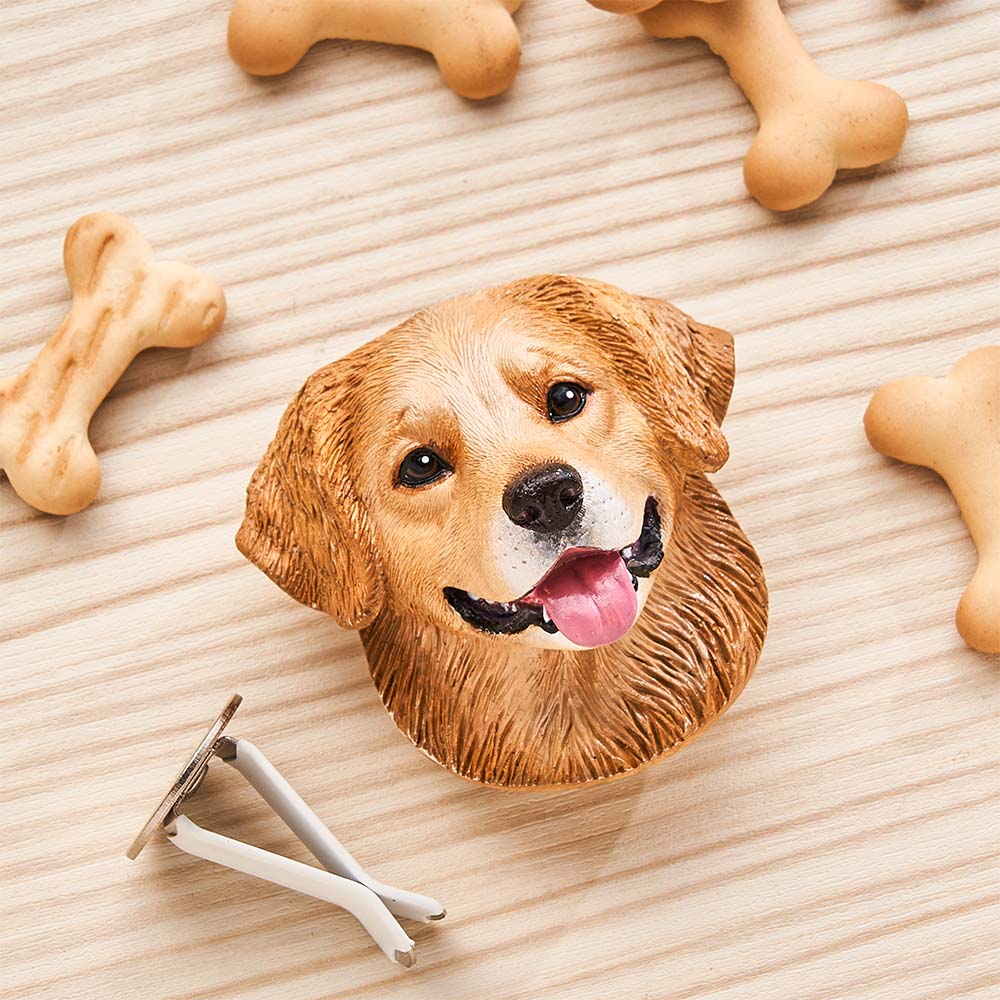 Custom Photo 3D Plaster Pet Portrait Refrigerator Magnet Christmas Gift for Pet Lovers