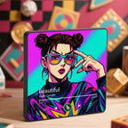 FridgeBeats Framed 4.0 Custom Anime-style Music Fridge Magnet and Photo with Colorful Frame Music Wall Photo Sticker Music Movement