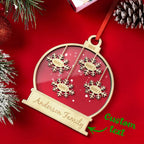 Custom Engraved Name Christmas Ornament Personalized Wooden Family Ornament Christmas Tree Decoration