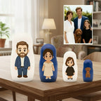 (5 Working Days Production) Personalized Portrait Nesting Doll Custom Photo Family Portrait Preview Cartoon Style Gift Photo Christmas Gift