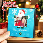 FridgeBeats Framed 4.0 Custom Music And Photo Fridge Magnet Santa and Snowflakes Fridge Magnet for Christmas