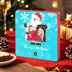 FridgeBeats Framed 4.0 Custom Music And Photo Fridge Magnet Santa and Snowflakes Fridge Magnet for Christmas