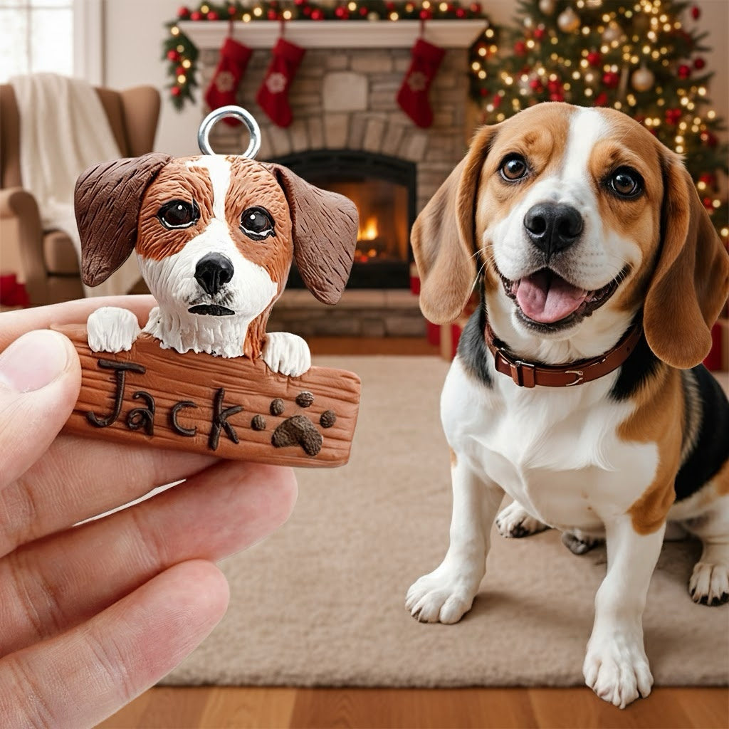 Custom Pet Fridge Magnets Handcrafted Personalized Clay Refrigerator Decor Christmas Gift for Pet Lovers