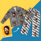Custom Face Christmas Long Sleeve Pajamas Set Elk