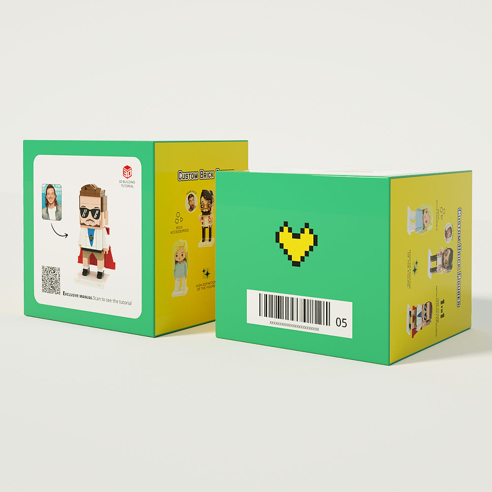 Customized Head Christmas Elf Figures Small Particle Block Toy Customizable Brick Art Gifts