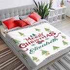 Christmas Blanket Personalized Name Blanket for Her Merry Christmas Gift
