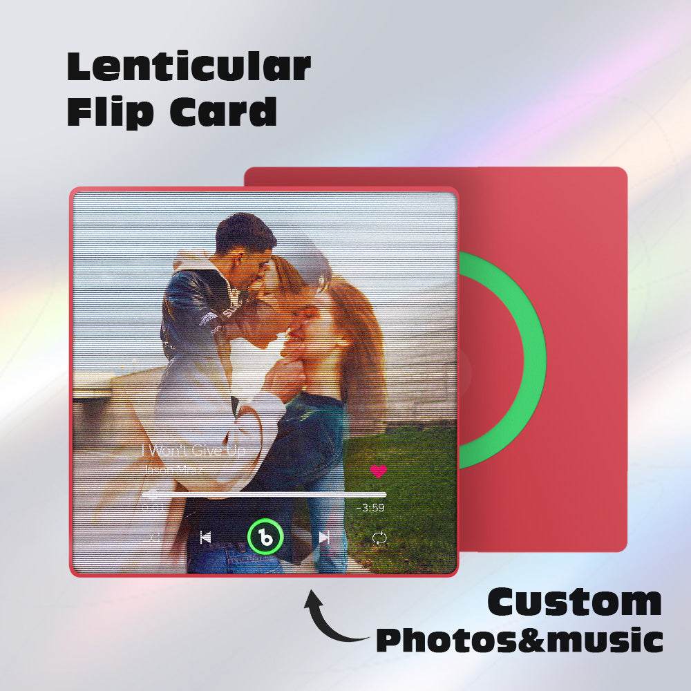 FridgeBeats Framed 4.0 Custom Lenticular Flip Music Fridge Magnet Personalized 2 Photos in 1 Album Fridge Magnet for Couple