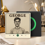 FridgeBeats Frameless 4.0 Custom Portrait Vintage Stamp Music Fridge Magnet Personalized Photo Name Postage Stamp Music Fridge Magnet