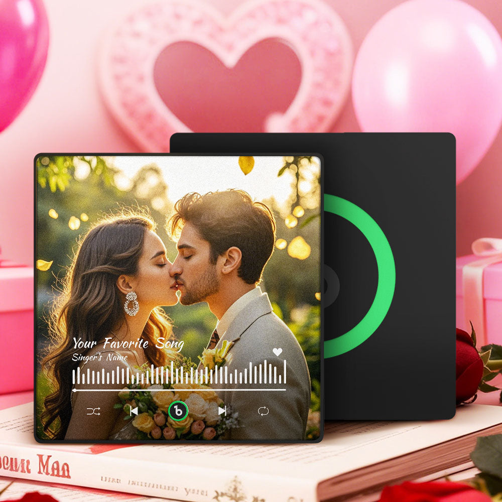 FridgeBeats Framed 4.0 Personalized Your Favorite Song Fridge Magnet Custom Fridge Magnet With Music and Photo Valentines Gift