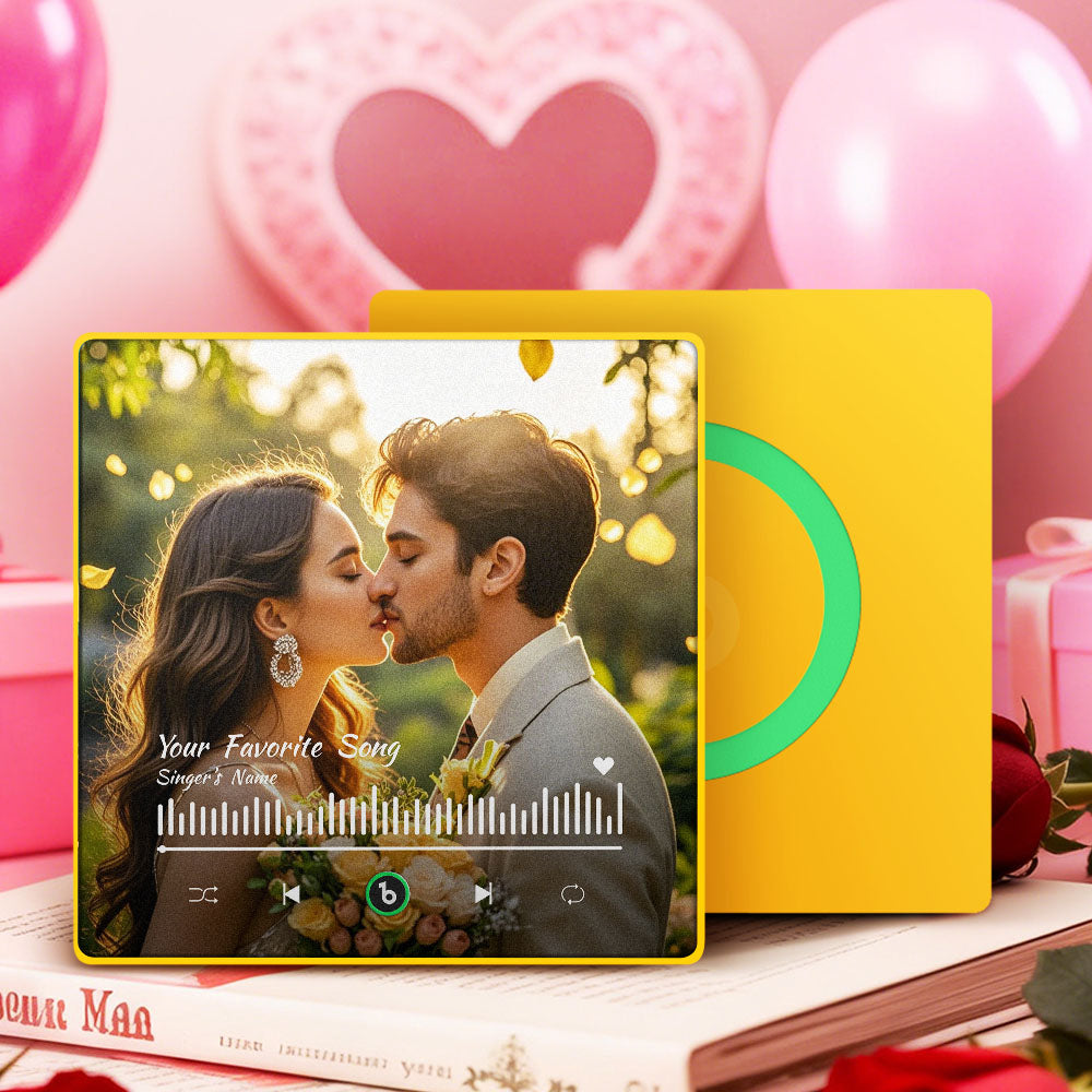FridgeBeats Framed 4.0 Personalized Your Favorite Song Fridge Magnet Custom Fridge Magnet With Music and Photo Valentines Gift