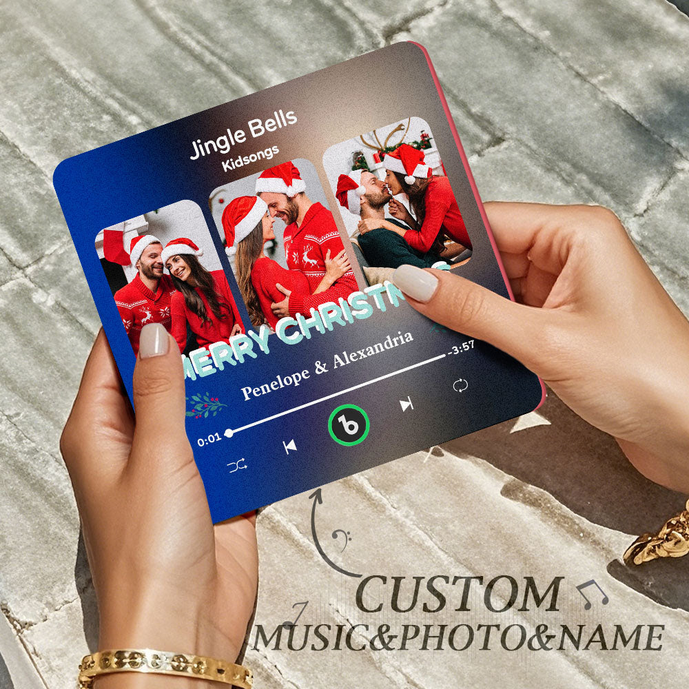 FridgeBeats Frameless 4.0 Custom 3 Photos Music Fridge Magnet FridgeBeats Pro Supports Bluetooth Connectivity Christmas Gifts