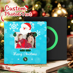 FridgeBeats Frameless 4.0 Custom Music And Photo Fridge Magnet Santa and Snowflakes Fridge Magnet Gift for Christmas