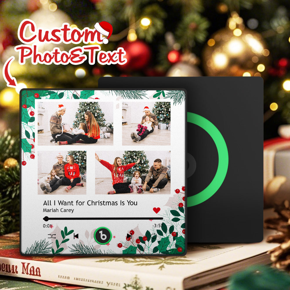 FridgeBeats Framed 4.0 Custom Music Fridge Magnet Personalized Multi Photo Fridge Magnet for Christmas Gift