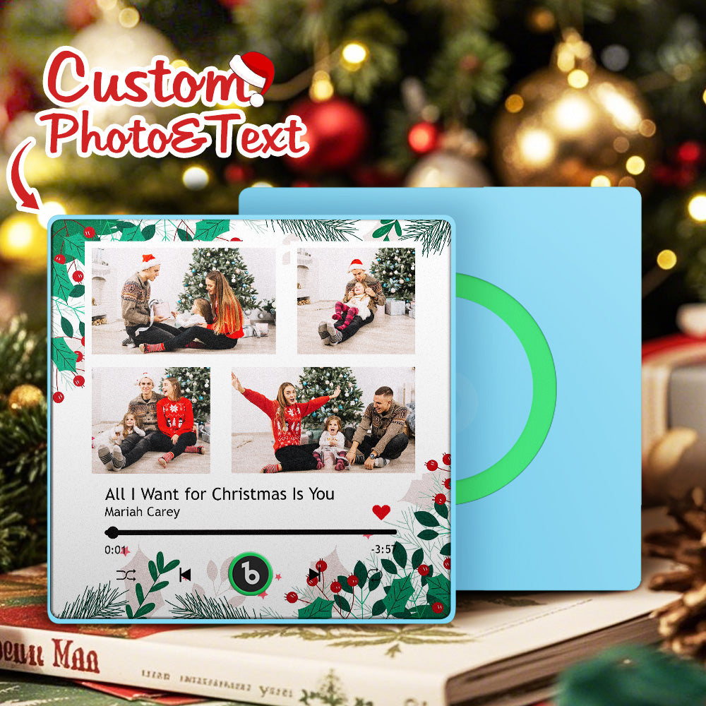 FridgeBeats Framed 4.0 Custom Music Fridge Magnet Personalized Multi Photo Fridge Magnet for Christmas Gift