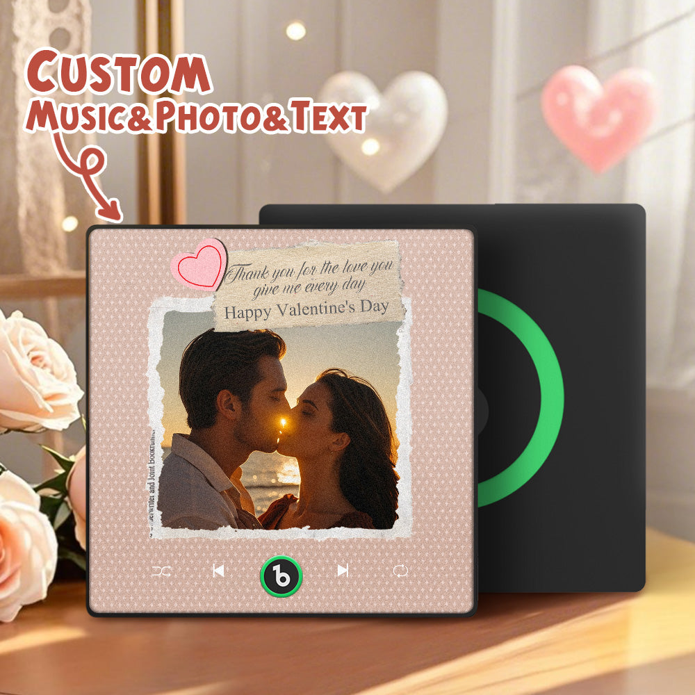 FridgeBeats Framed Custom Photo Text with Heart Music Fridge Magnet Sticker Special for Valentine's Day New 4.0 Upgrade Colorful Frame