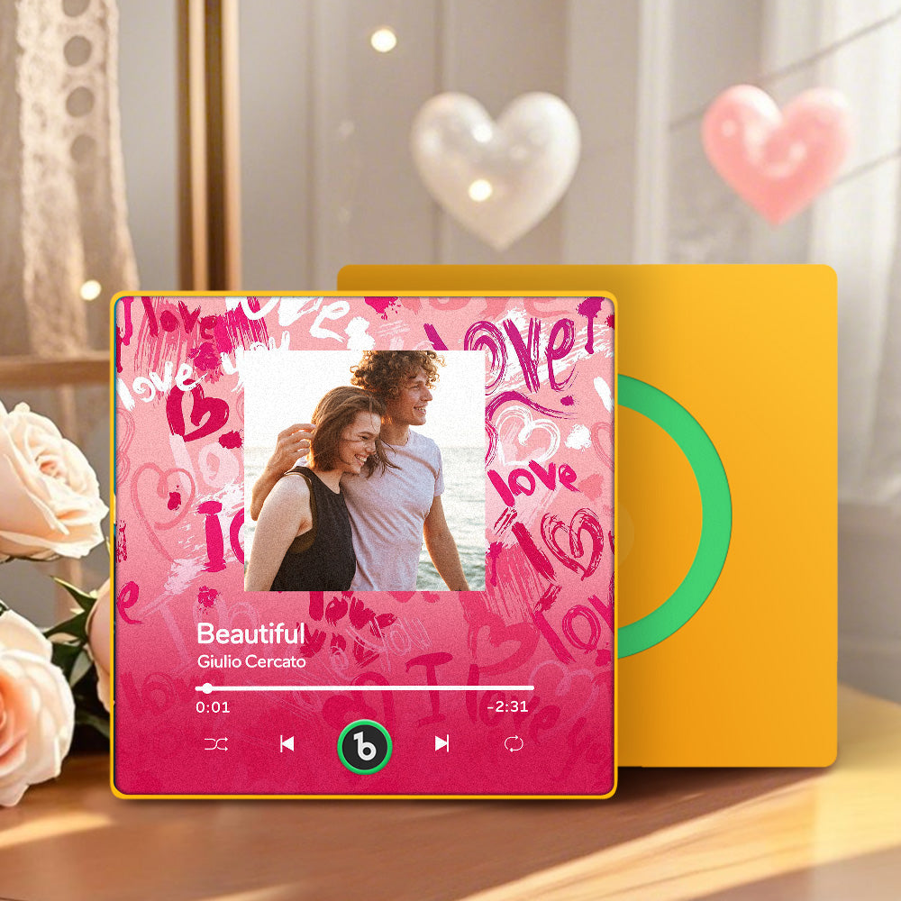 FridgeBeats Framed 4.0 Personalized Love Theme Music Fridge Magnet Valentines Gift Music Wall Photo Sticker Music Movement