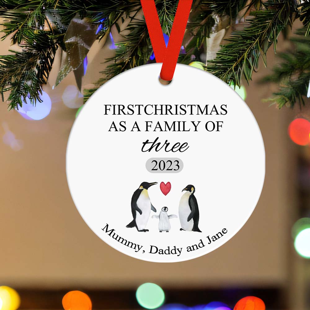 First Christmas Family Custom Name Ornament 2023 Christmas Gift