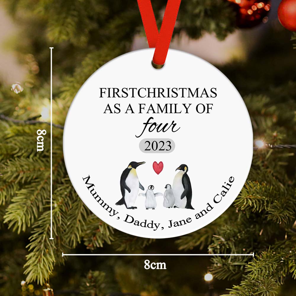 First Christmas Family Custom Name Ornament 2023 Christmas Gift