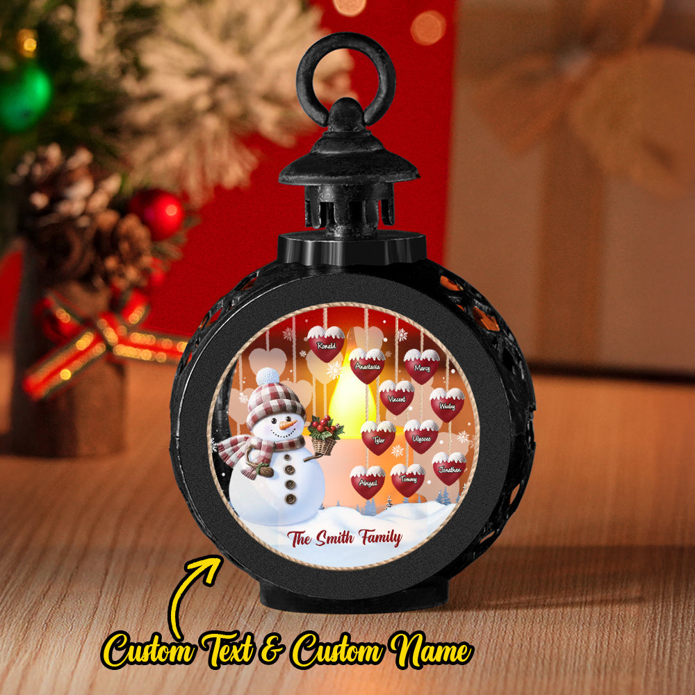 Custom Name Snowman Lantern Ornament – Personalized Vintage-Style Christmas Hanging Decoration