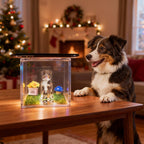 Custom Pet Name & Memorial Date Holographic Digital House – DIY Pet Memorial Ornament Christmas Gift