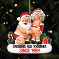Custom Funny Wooden Christmas Ornament Personalized Couple Anniversary Wedding Gift for Husband and Wife Cozy Xmas With You