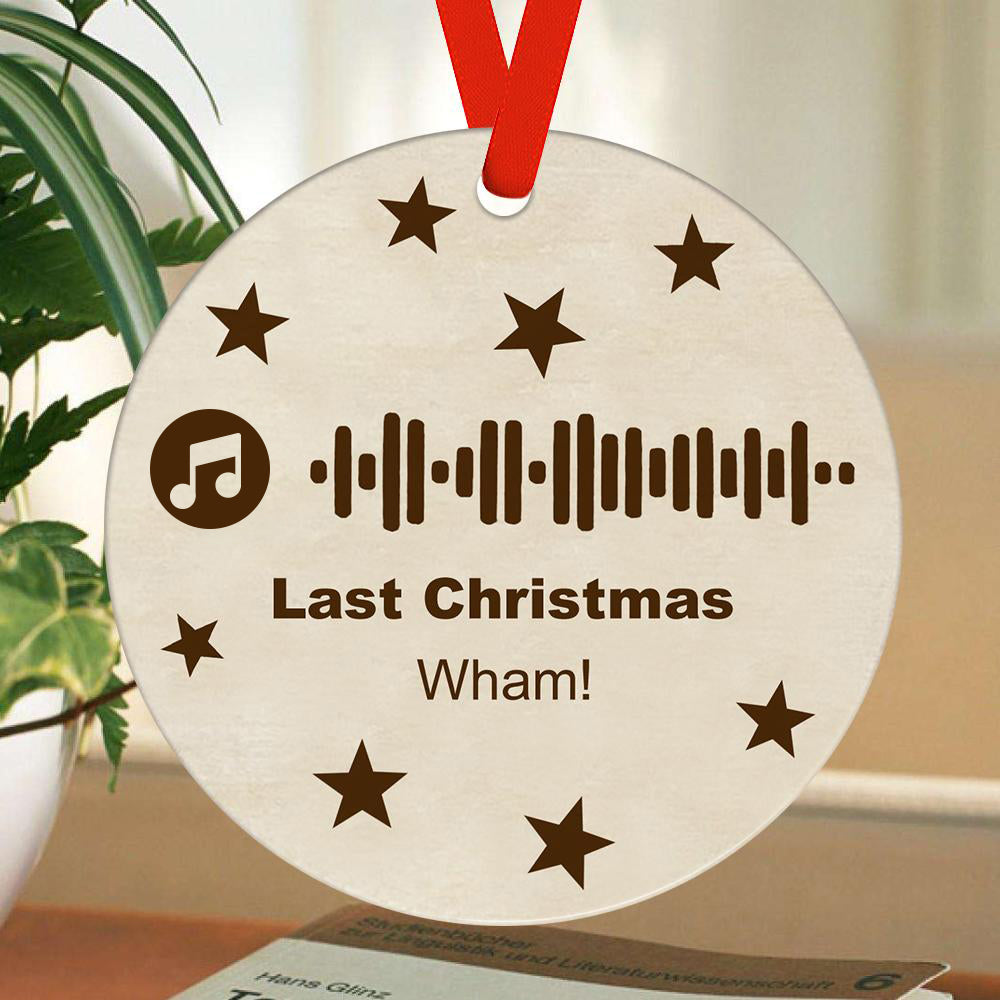 Custom Engraved Ornament Music Code Christmas Gift
