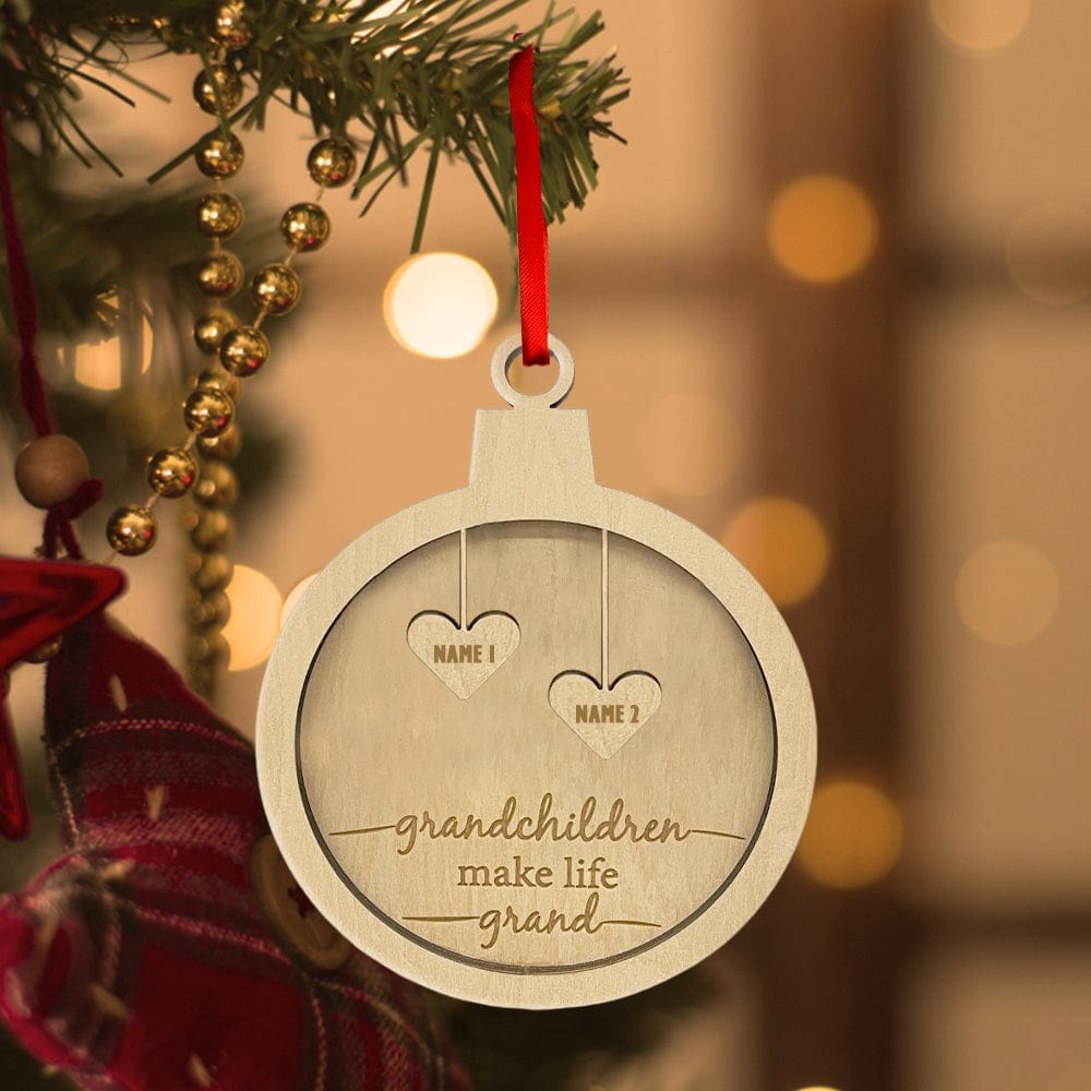 Custom Engraved Name Christmas Ornament Personalized Heart Wooden Family Ornament Christmas Tree Decoration