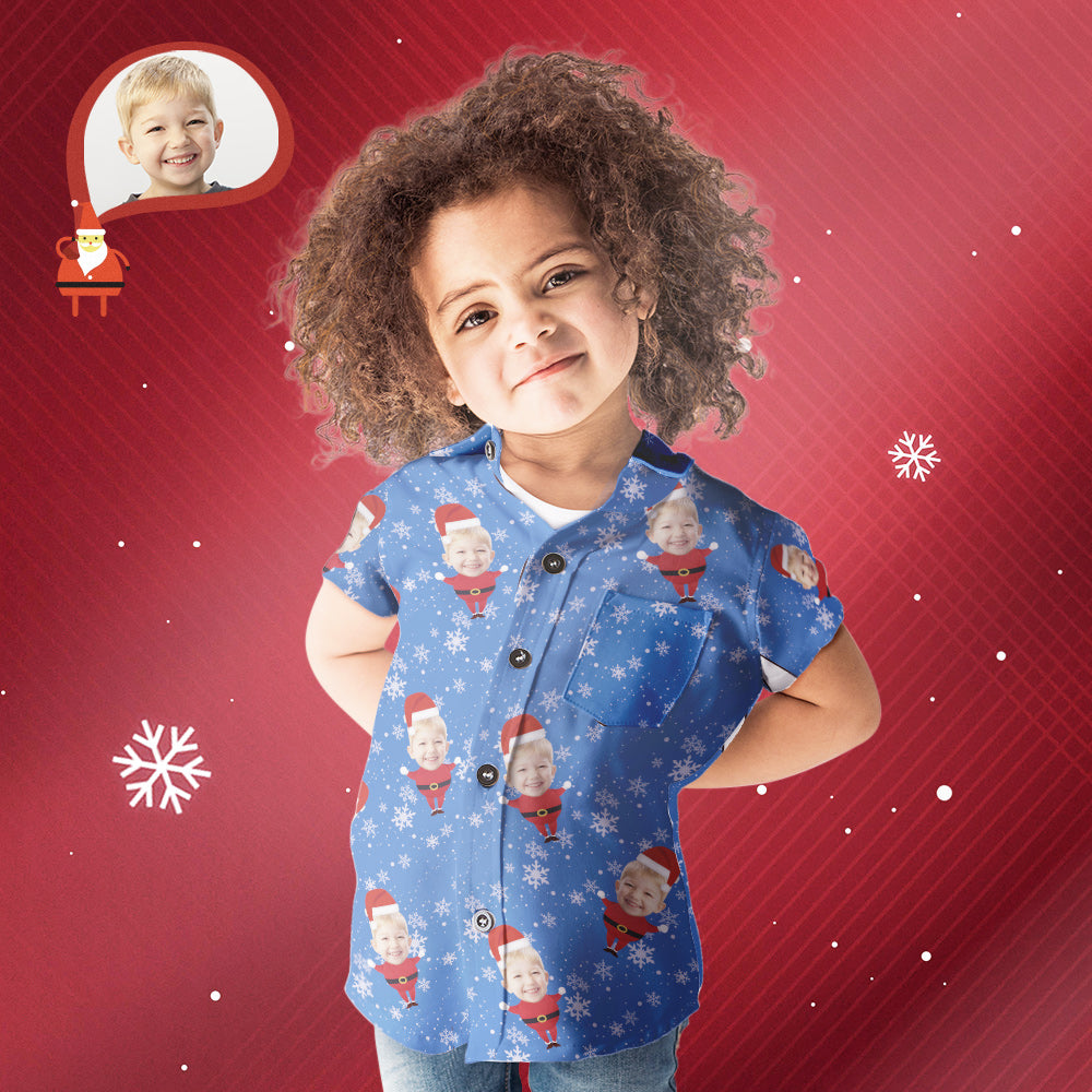 Custom Face Christmas Santa All Over Print Family Matching Hawaiian Outfit