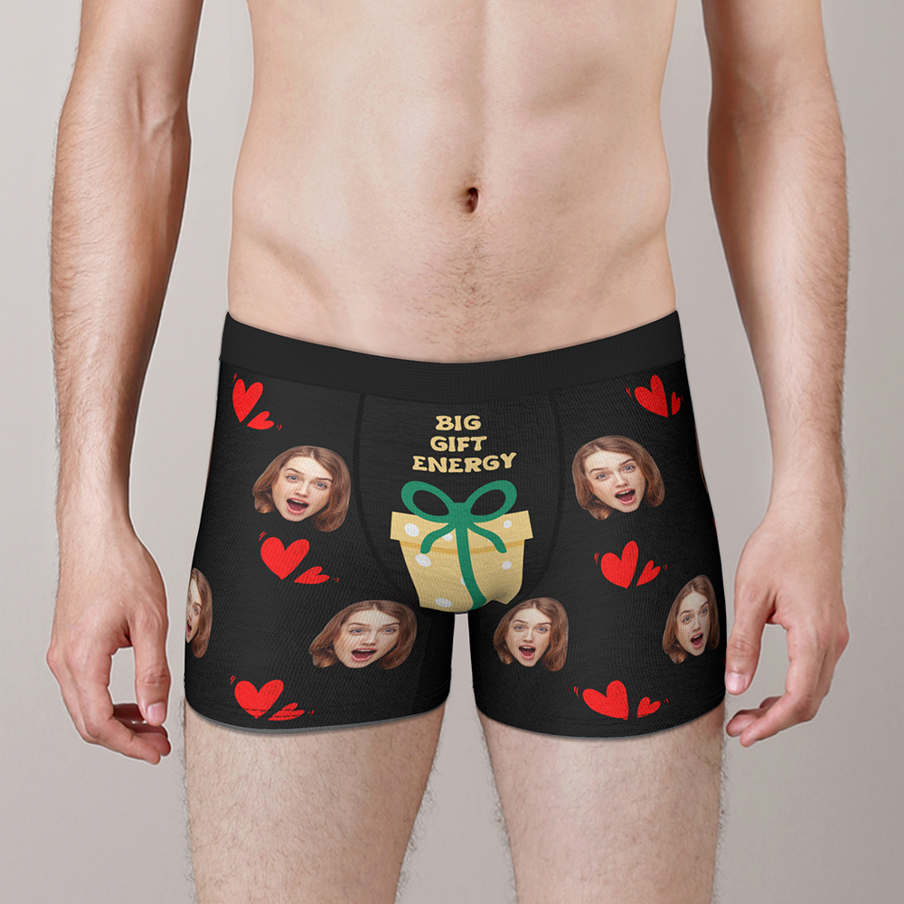 Custom Face Christmas Boxer Funny Big Gift Energy Underwear