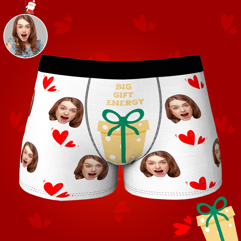 Custom Face Christmas Boxer Funny Big Gift Energy Underwear