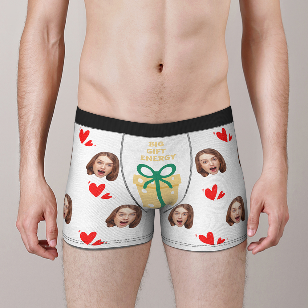Custom Face Christmas Boxer Funny Big Gift Energy Underwear