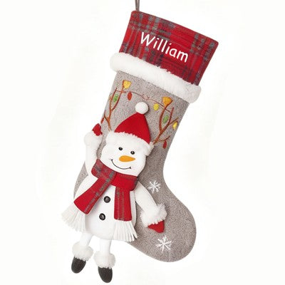 Custom Name 3D Pattern Christmas Stocking Ornament Tree Decoration