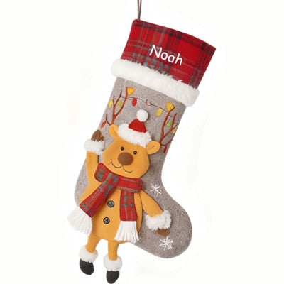Custom Name 3D Pattern Christmas Stocking Ornament Tree Decoration