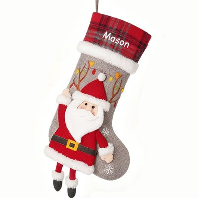 Custom Name 3D Pattern Christmas Stocking Ornament Tree Decoration