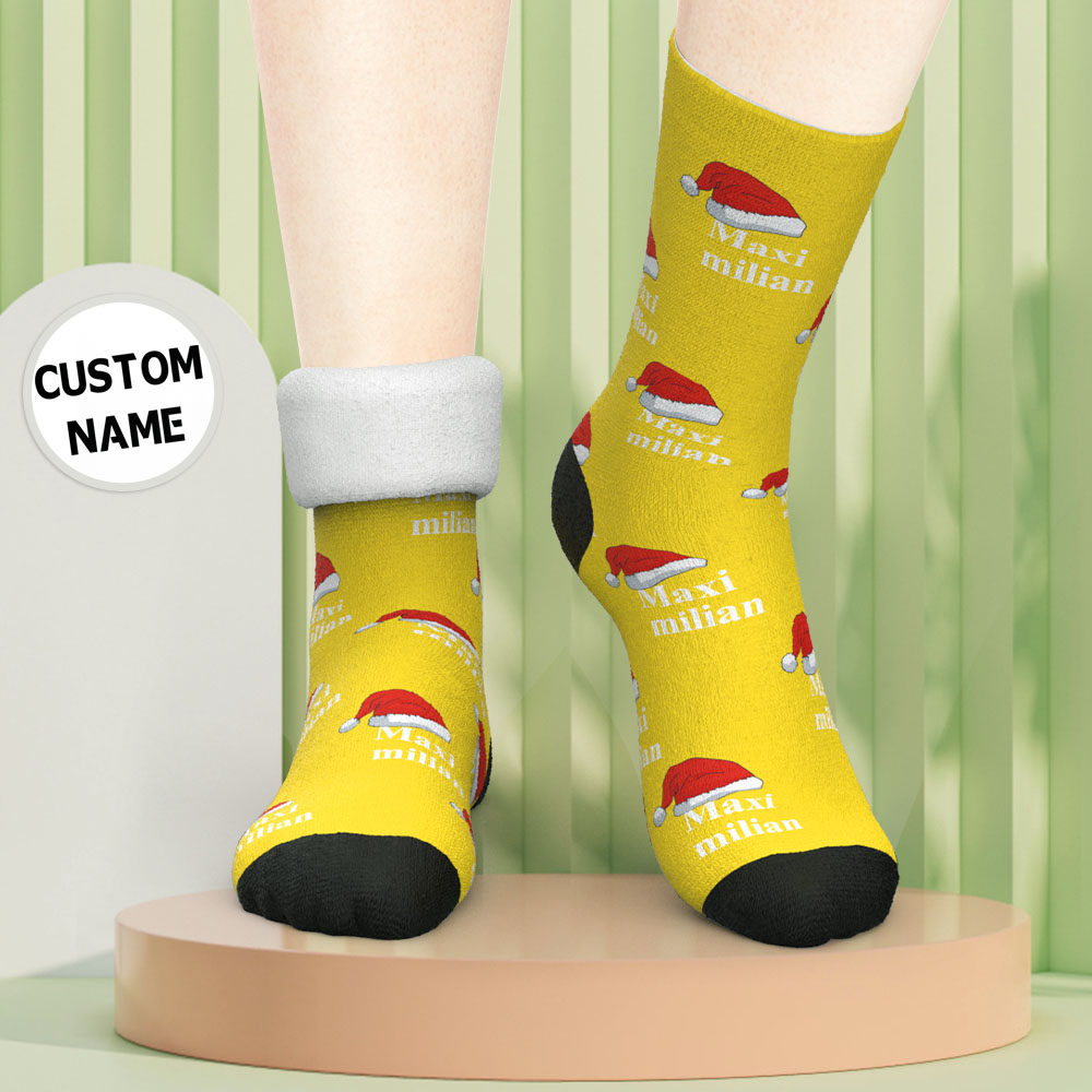 Custom Engraved Thick Socks Custom Name Christmas Gifts