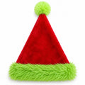Fluffy Red & Green Santa Hat Double-Layer Plush Christmas Hat with Optional Embroidered Emoji for Adults & Kids