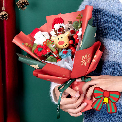 Christmas Crochet Flowers Bouquet Handmade Knitted Flower Gift for Her